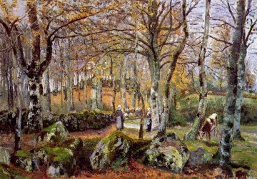 風景 Painting - 岩のある風景 モンフーコー 1874年 カミーユ・ピサロ